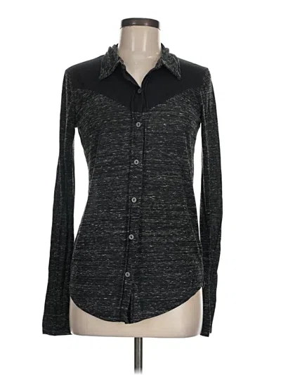Pre-owned Michael Stars Long Sleeve Blouse In Black