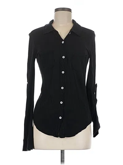 Pre-owned Michael Stars Long Sleeve Blouse In Black
