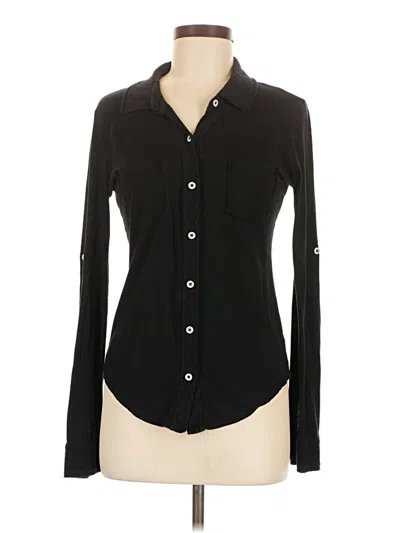 Pre-owned Michael Stars Long Sleeve Blouse In Black