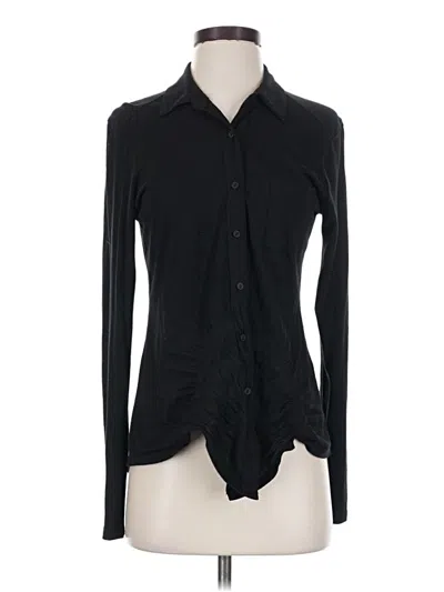 Pre-owned Michael Stars Long Sleeve Blouse In Black