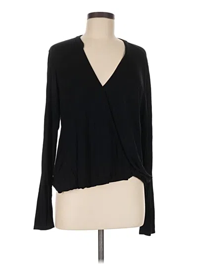 Pre-owned Michael Stars Long Sleeve Blouse In Black