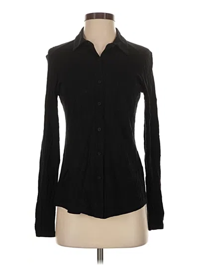 Pre-owned Michael Stars Long Sleeve Blouse In Black