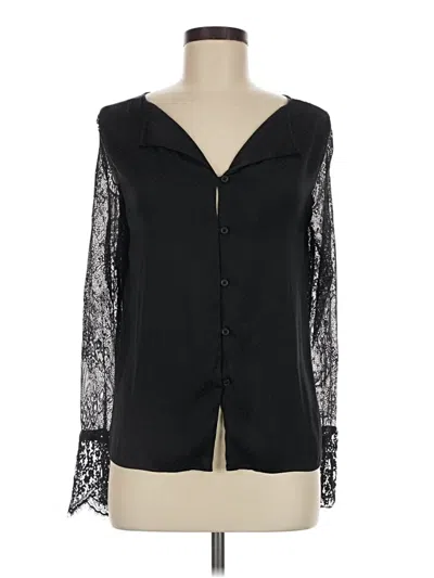 Pre-owned Michael Stars Long Sleeve Blouse In Black