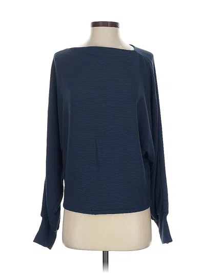 Pre-owned Michael Stars Long Sleeve Blouse In Blue