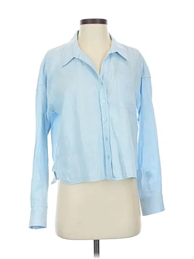 Pre-owned Michael Stars Long Sleeve Blouse In Blue