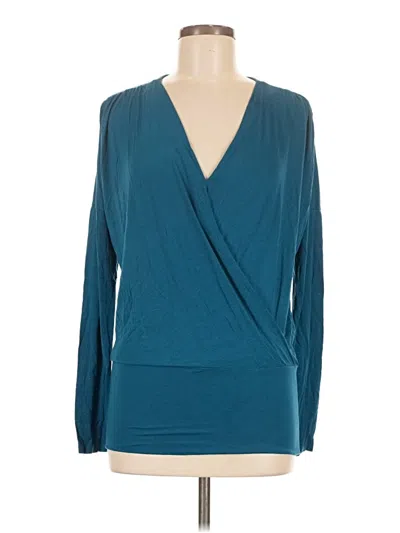 Pre-owned Michael Stars Long Sleeve Blouse In Blue