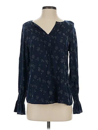 Pre-owned Michael Stars Long Sleeve Blouse In Blue