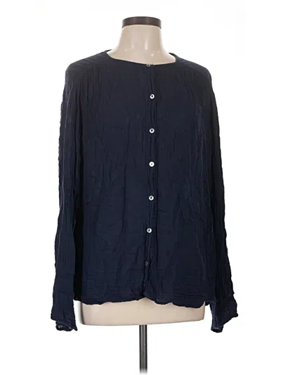 Pre-owned Michael Stars Long Sleeve Blouse In Blue