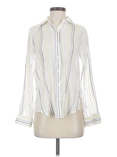 Pre-owned Michael Stars Long Sleeve Blouse In Ivory
