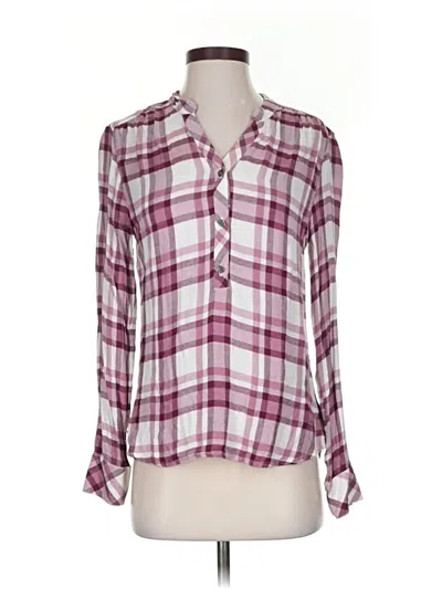 Pre-owned Michael Stars Long Sleeve Blouse In Pink