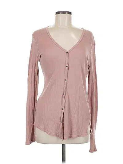 Pre-owned Michael Stars Long Sleeve Blouse In Pink