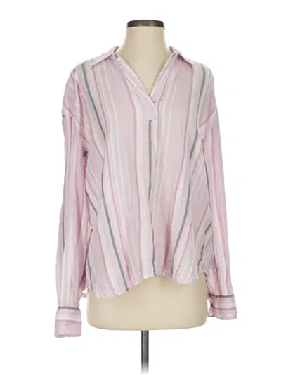 Pre-owned Michael Stars Long Sleeve Blouse In Pink