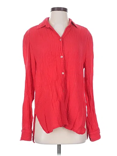 Pre-owned Michael Stars Long Sleeve Blouse In Red