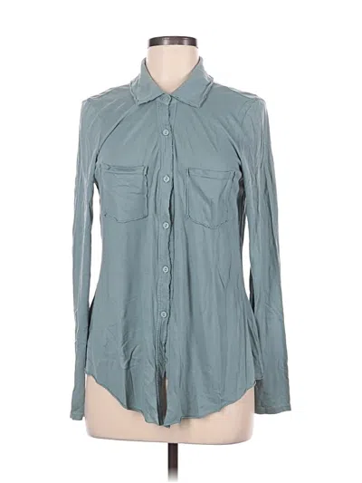 Pre-owned Michael Stars Long Sleeve Blouse In Teal