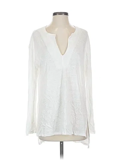Pre-owned Michael Stars Long Sleeve Blouse In White
