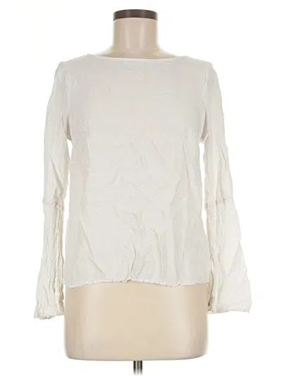 Pre-owned Michael Stars Long Sleeve Blouse In White