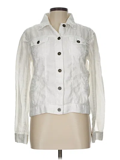Pre-owned Michael Stars Long Sleeve Blouse In White
