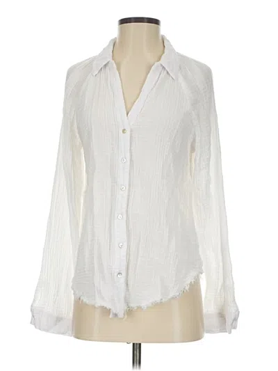 Pre-owned Michael Stars Long Sleeve Blouse In White