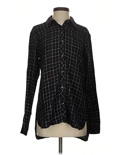 Pre-owned Michael Stars Long Sleeve Button Down Shirt In Black
