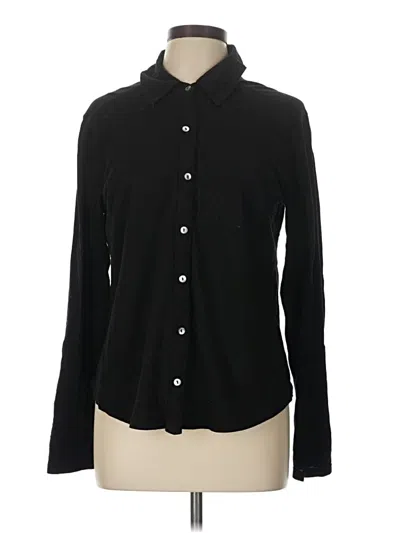 Pre-owned Michael Stars Long Sleeve Button Down Shirt In Black