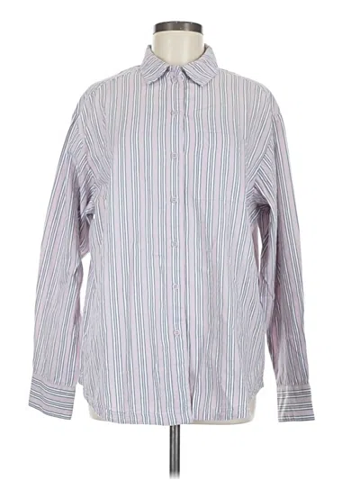Pre-owned Michael Stars Long Sleeve Button Down Shirt In Blue