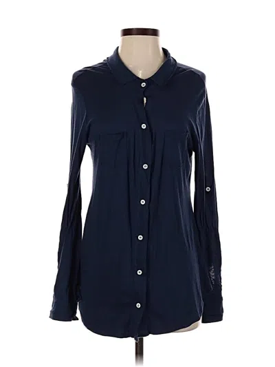 Pre-owned Michael Stars Long Sleeve Button Down Shirt In Blue