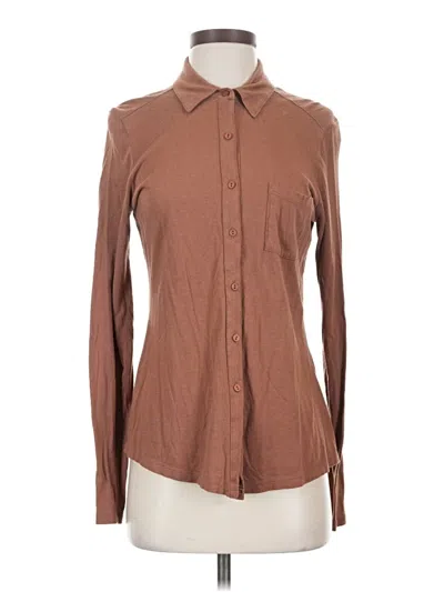 Pre-owned Michael Stars Long Sleeve Button Down Shirt In Brown