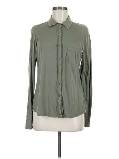 Pre-owned Michael Stars Long Sleeve Button Down Shirt In Green