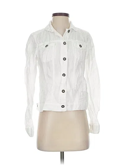 Pre-owned Michael Stars Long Sleeve Button Down Shirt In White