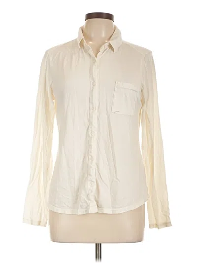 Pre-owned Michael Stars Long Sleeve Button Down Shirt In White
