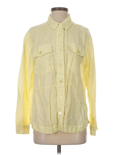 Pre-owned Michael Stars Long Sleeve Button Down Shirt In Yellow