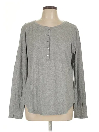Pre-owned Michael Stars Long Sleeve Henley Shirt In Gray