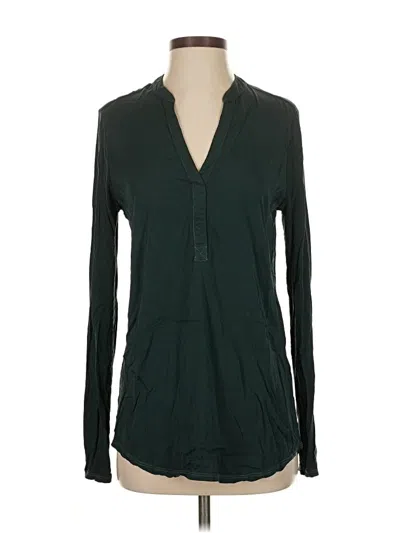 Pre-owned Michael Stars Long Sleeve Henley Shirt In Green