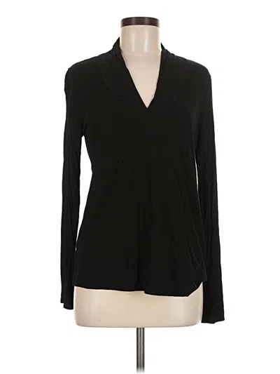 Pre-owned Michael Stars Long Sleeve Polo Shirt In Black