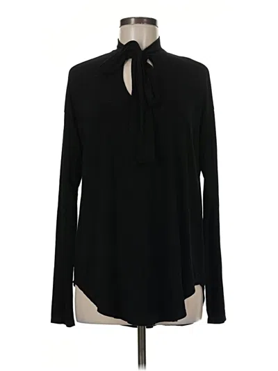 Pre-owned Michael Stars Long Sleeve Polo Shirt In Black