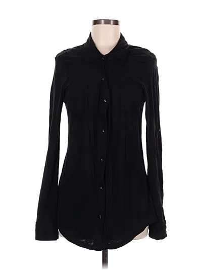 Pre-owned Michael Stars Long Sleeve Polo Shirt In Black