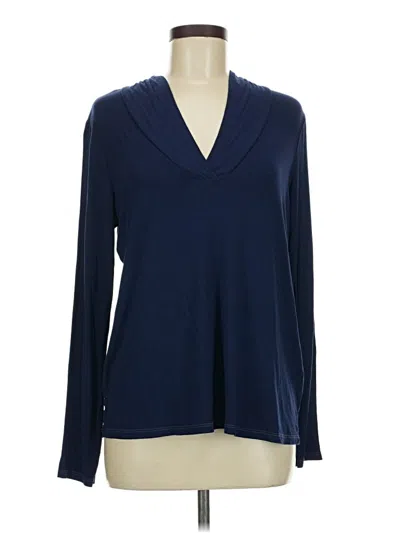 Pre-owned Michael Stars Long Sleeve Polo Shirt In Blue