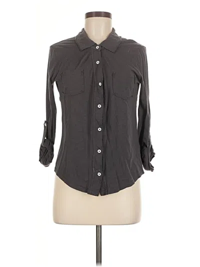 Pre-owned Michael Stars Long Sleeve Polo Shirt In Gray