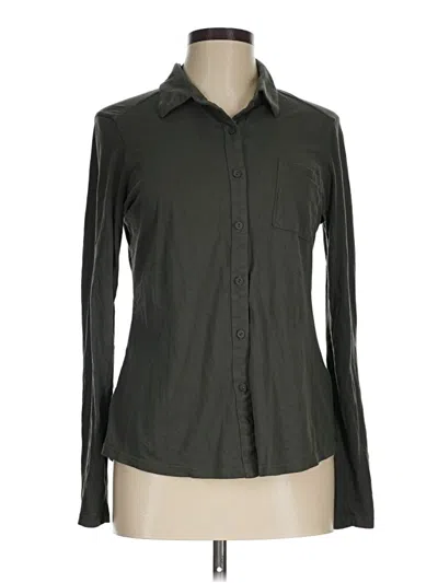 Pre-owned Michael Stars Long Sleeve Polo Shirt In Gray
