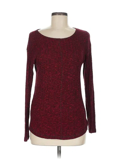 Pre-owned Michael Stars Long Sleeve T-shirt In Burgundy