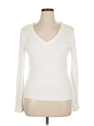 Pre-owned Michael Stars Long Sleeve T-shirt In White