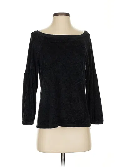 Pre-owned Michael Stars Long Sleeve Top Black Boatneck Tops