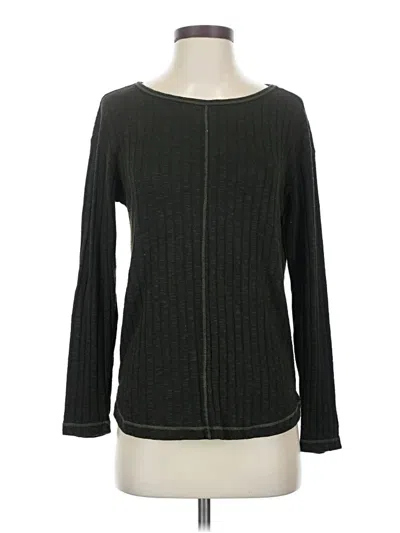 Pre-owned Michael Stars Long Sleeve Top Black Boatneck Tops