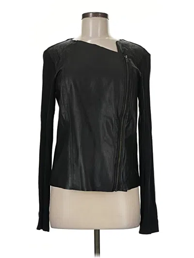 Pre-owned Michael Stars Long Sleeve Top Black One Shoulder Neckline Tops