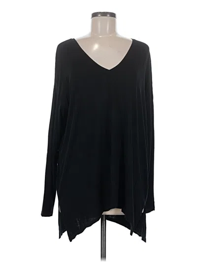 Pre-owned Michael Stars Long Sleeve Top Black V-neck Tops