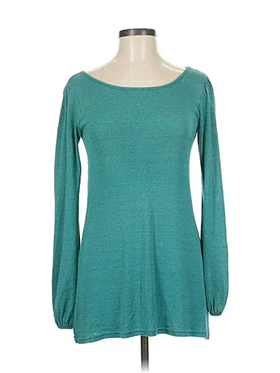 Pre-owned Michael Stars Long Sleeve Top Blue Boatneck Tops