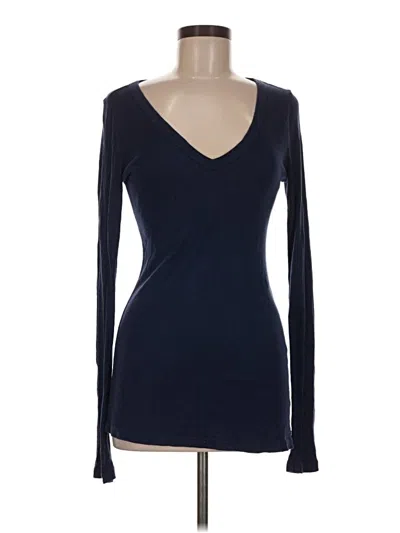 Pre-owned Michael Stars Long Sleeve Top Blue Sweetheart Neckline Tops