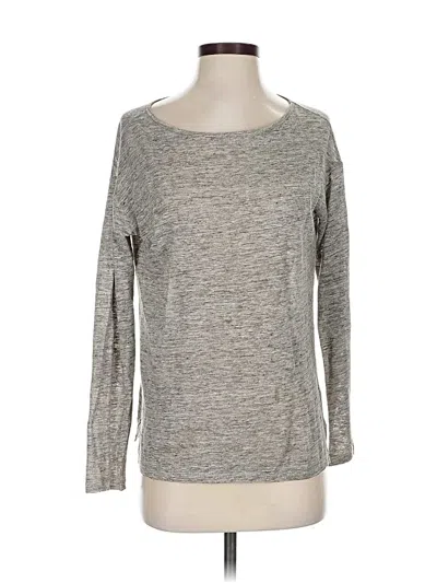 Pre-owned Michael Stars Long Sleeve Top Gray Boatneck Tops