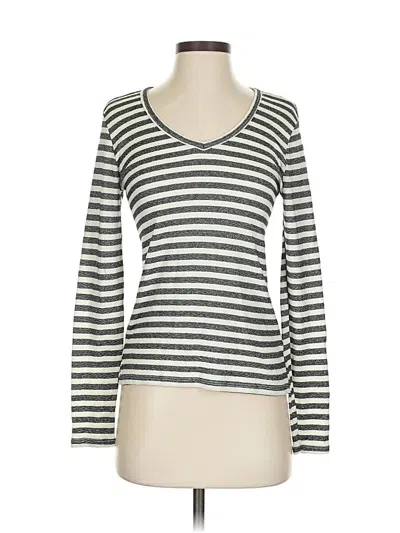 Pre-owned Michael Stars Long Sleeve Top Gray V Neck Tops