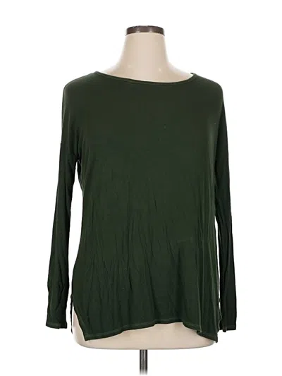 Pre-owned Michael Stars Long Sleeve Top Green Boatneck Tops